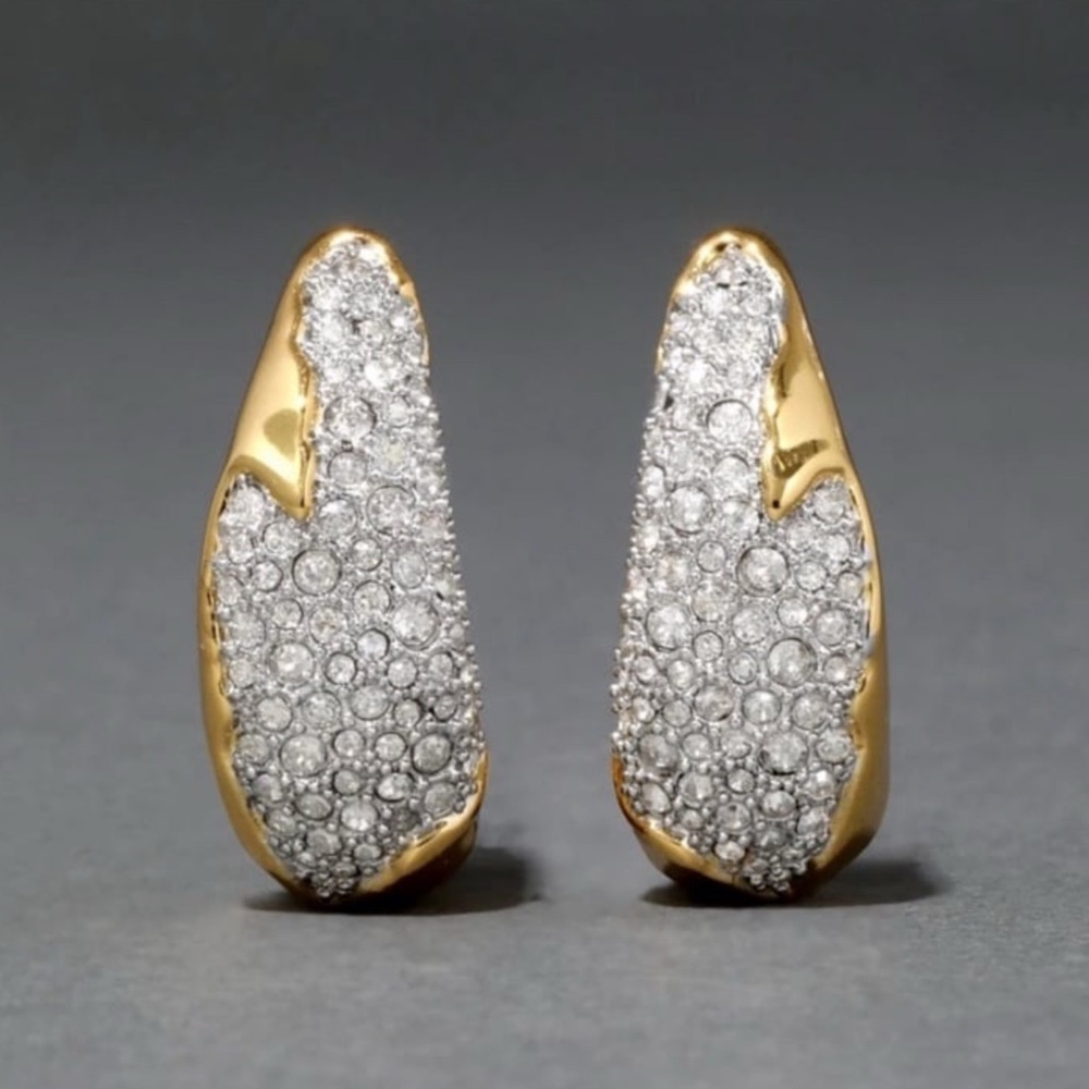 ALEXIS BITTAR Solanales Sculpted Drop Earrings Gold Clear MY21